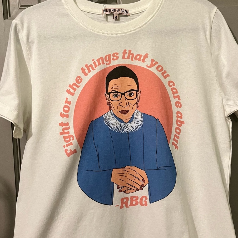 NWT Mulberry and Grand Tee Ruth Bader Ginsburg Size M